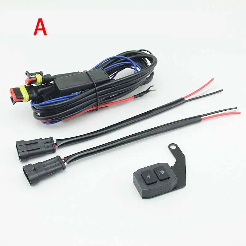 Motorcycle LED Fog Light Headlight Wiring Harness Burst Flash Left and Right Flash Wiring Harness Far and Near Wire Harnesses