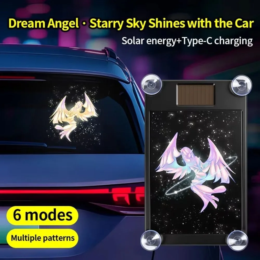 Cool Solar Powered Car Window LED Light Suction Cup Smart Sensor Atmosphere Lamp Waterproof No Drill Solar Car Light Car Window