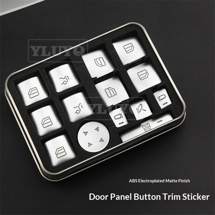 Decorative Trim Stickers for Window Control Buttons for Mercedes-Benz ABCE-Class GLK CLA GLA GLE Interior Modification