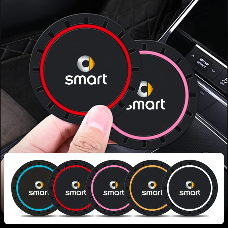 

2Pcs Car Silicone Coaster Anti-Slip Water Cup Drink Mat For Smart Fortwo 451 450 453 EQ Forfour Coupe Cabrio Crossblade ROADSTER