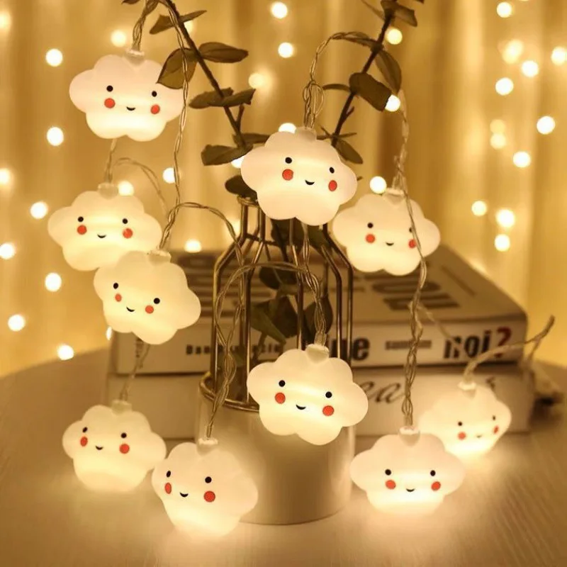 USB/Battery Operated Cute Cat Paw Rocket Cloud Fairy LED Light String Christmas Garland for Birthday Party Wedding Bedroom Decor