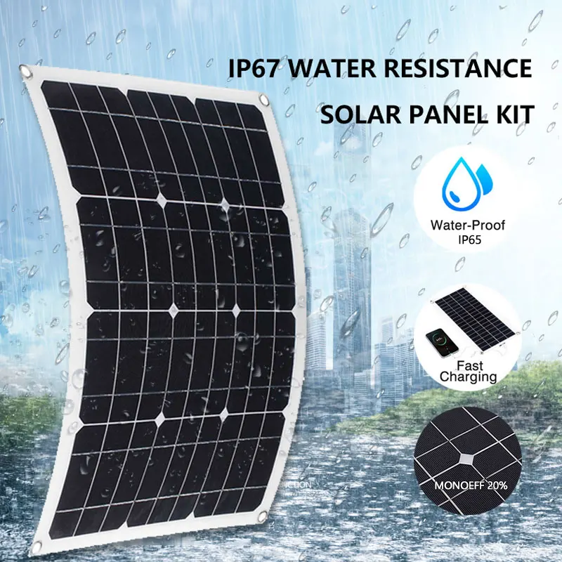 18V Flexible Solar Panel With 800W Capacity Waterproof Monocrystalline Silicon Solar Panel Home And Outdoor Camping Polar Cells