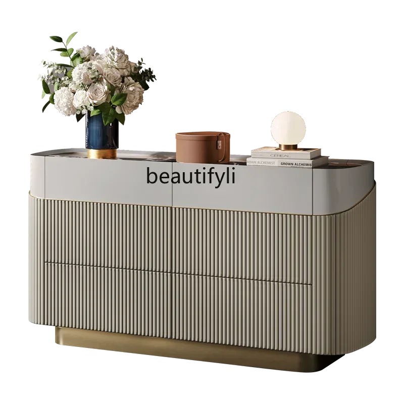 

newLight luxury chest marble high-grade paint storage cabinet bedroom bedside cabinet