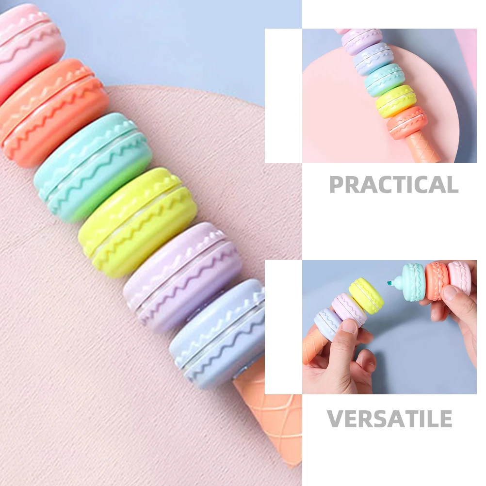 

Colored Highlighter Cute Macaron Shaped Markers No Bleed for Students Note Taking Drawing Journal School Supplies Lovely