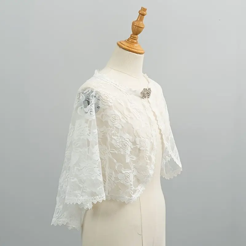 European and American lace rose bride spring summer shawl dress thin vest wedding dress meat shawl