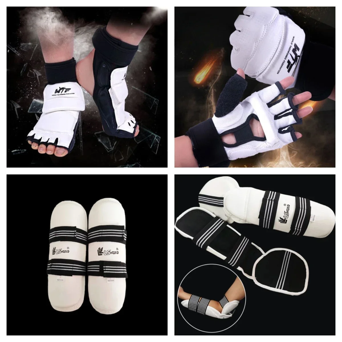 1Set Taekwondo Leather Foot Gloves Sparring Karate Ankle Protector Boxing Martial Arts Sock Training Sports Protective Gear