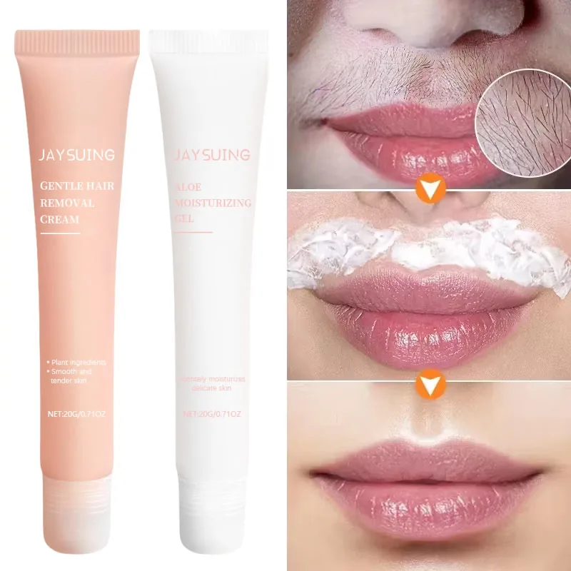 Crema Depilatoria Rápida e Indolora de 3 Minutos, Inhibidor del Crecimiento del Vello, para Labios, Rostro, Brazos, Axilas, Piernas, Depilación Permanente para Hombres y Mujeres