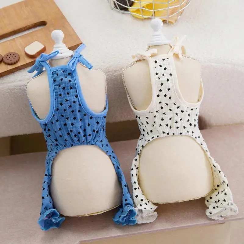 Pet Dress Vest Pet Clothes Star Shape Dog T-Shirt Breathable Puppy Clothes Girl Dog Clothes Comfortable Dress For French Bulldog