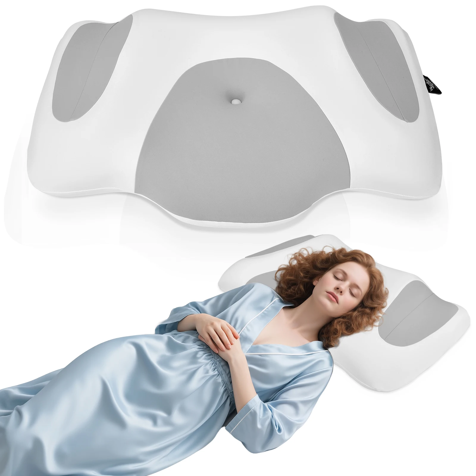 2-in-1-Memory-Schaum-Nackenkissen, ergonomisches Kontur-Orthopädiekissen gegen Nackenschmerzen, konturierte Stützkissen, Nackenkissen