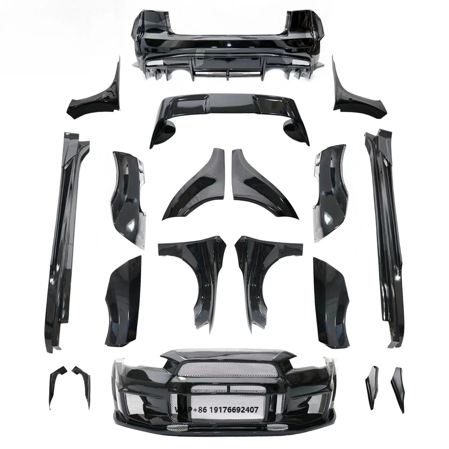 

FRP Material for Lancer Upgrade VARI Style Wide Body Kit Front Bumper Rear Bumper Side Skirts Hot Sales