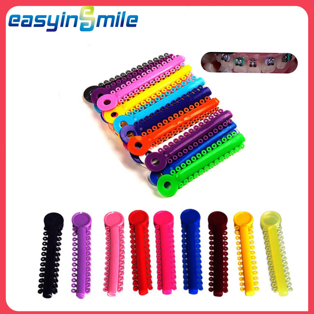 40pcs/bag Easyinsmile Dental Orhto Elastic Ligature Elastomeric Dental Ties Ligating Modules /Plastic Rubber ligature ties