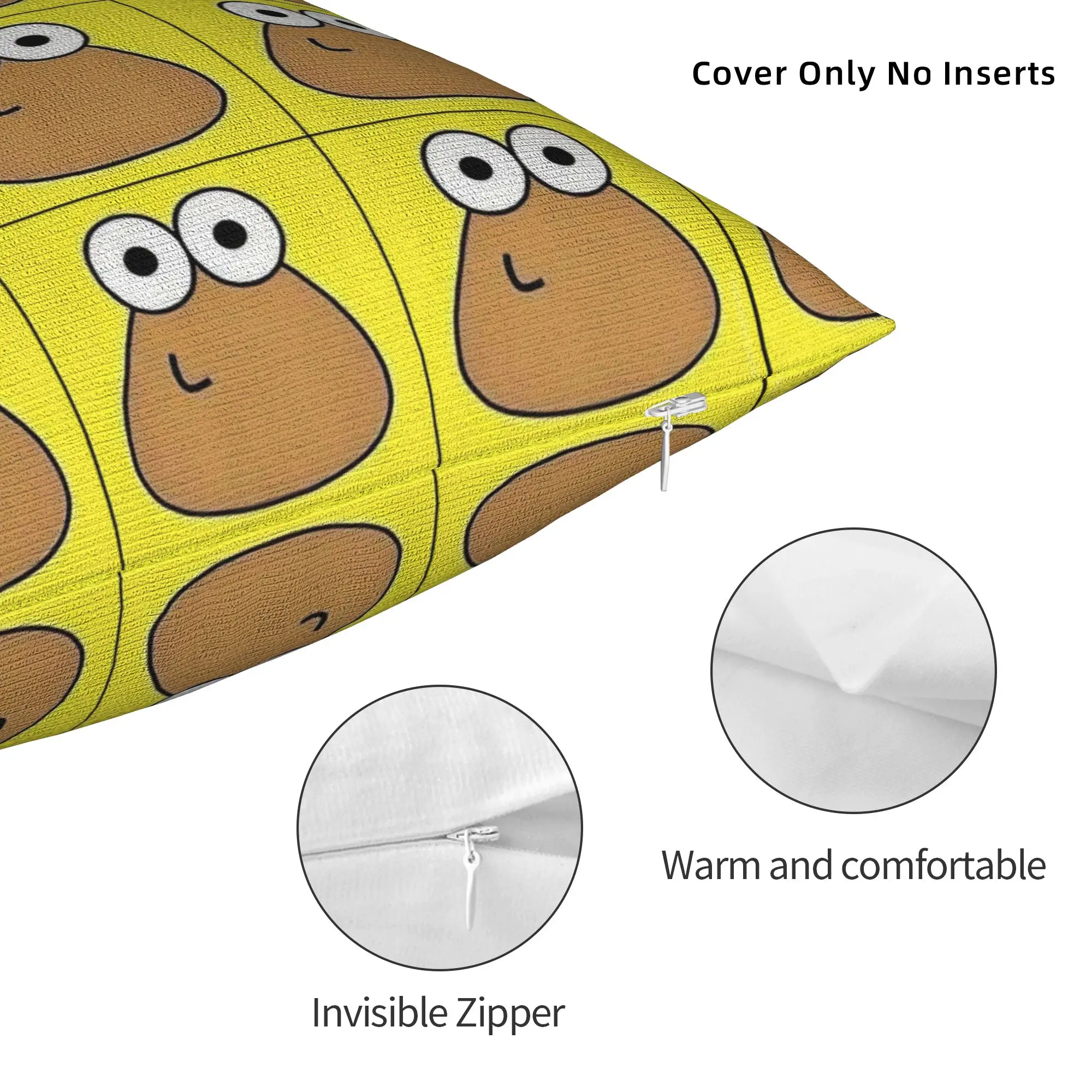 Virtual-Alien Pet P-Pou Pillowcase Printed Polyester Cushion Cover Decoration Cartoon Game Pillow Case Cover Seat Square