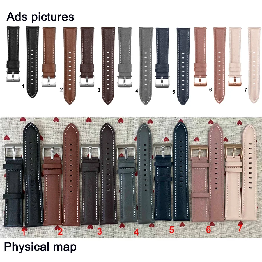 20mm Fashion Leather Band Strap for Samsung Galaxy Watch 7 6 5 4 40mm 44mm FE / 5pro Watch6 Classic Wrist strap Elegant Bracelet