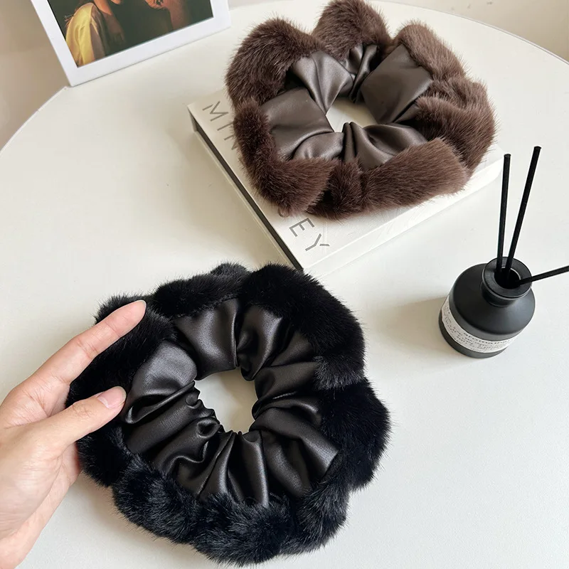 2 قطعة/4 قطعة ربطة شعر مرنة من القطيفة للخريف والشتاء، أزياء بسيطة للارتداء اليومي، إكسسوار شعر مزخرف