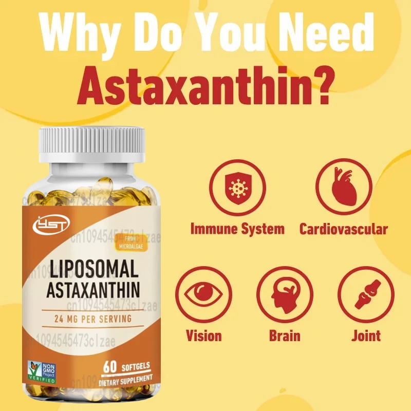 Liposomal Astaxanthin - รองรับสุขภาพดวงตา, โรคหัวใจและหลอดเลือด, ข้อต่อและผิวหนังเช่นกันภูมิคุ้มกันและเร่งการเผาผลาญ