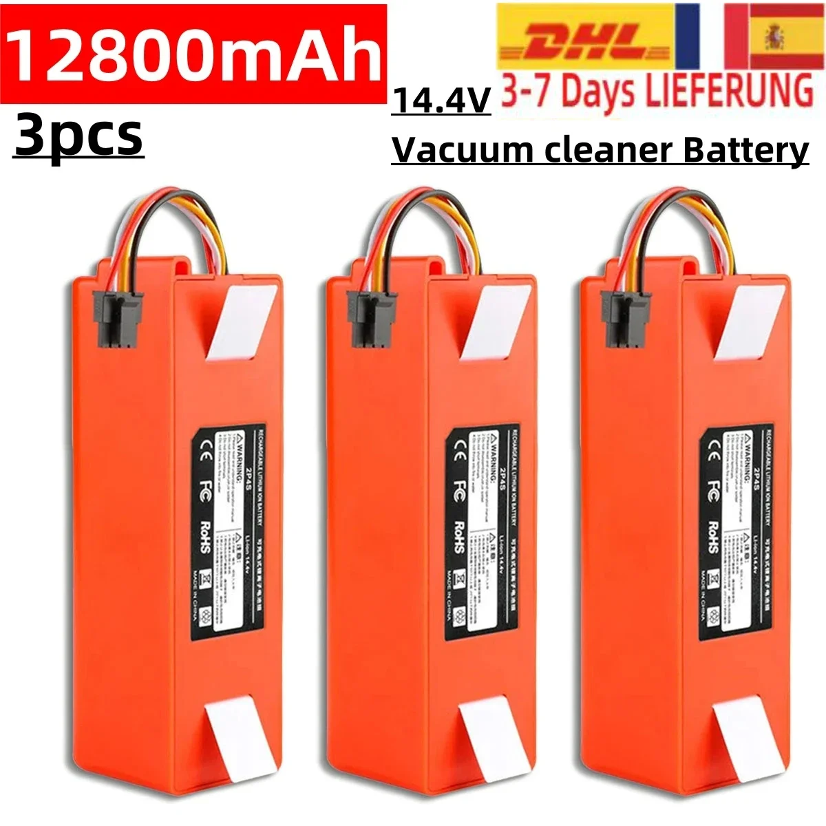 Replacement Battery for Xiaomi Roborock Robotic Vacuum Cleaner Original S55 S60 S65 S50 S51 S5 MAX S6 Parts 14.4V 12800mAh