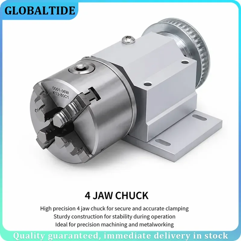 80 100mm Four Jaw Chuck Spindle Assembly Ball Machine Multifunctional Micro Lathe Woodwork Bead Centering Hole Clamp