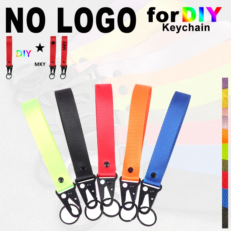 Nylon Key Wrist Strap Key Chain Key Ring Car Keychain Key Pendant for DIY Woven Hand Strap Multiple Colors