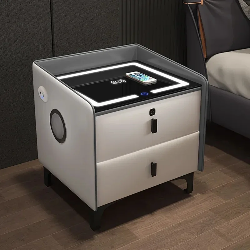 Modern Finger Bedside Tle Hidden Storage RGB Light Emitting Diode Speaker Bedroom Wirele