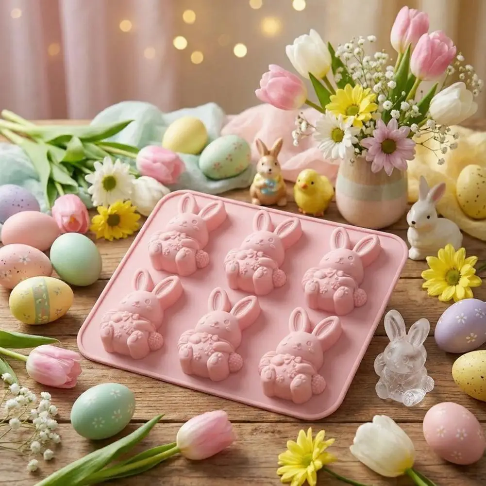 Easter Ice Tray Mold Easter Bunny Mold Set 3d Silicone Ice Tray Food-grade Safe Non-stick Baking Chocolate Cake Jelly Fudge - view 6