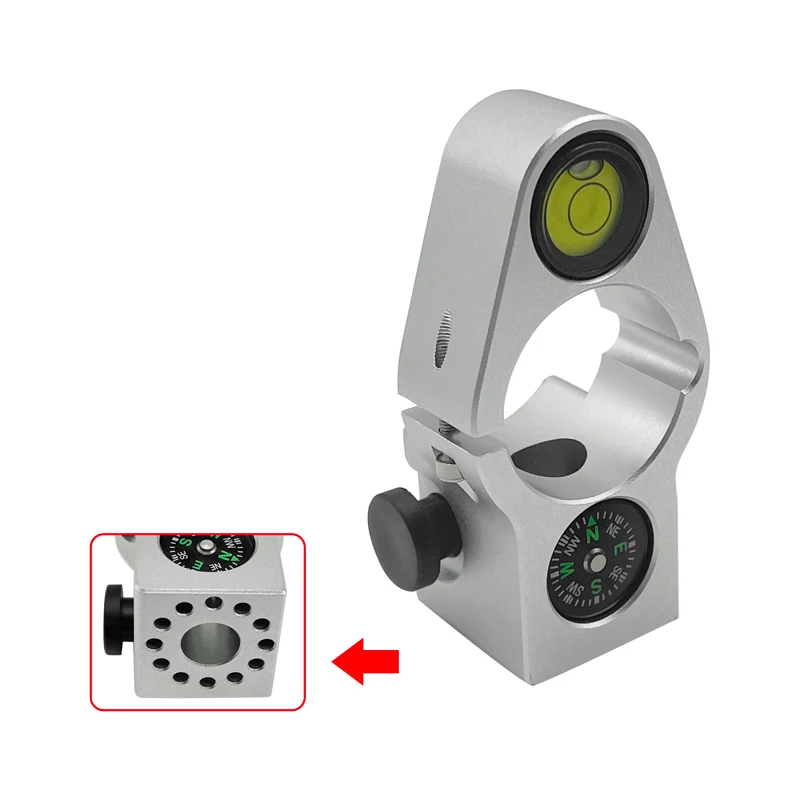 GNSS GPS MERKEZİ KUTUP AKSESUARLARI 32MM ARAŞTIRMA KUTUSU VE SEVİYE BLİSTERLERİ İÇİN BİSİKLET TUTUCU PUSULA VERİ KOLEKTÖRÜ