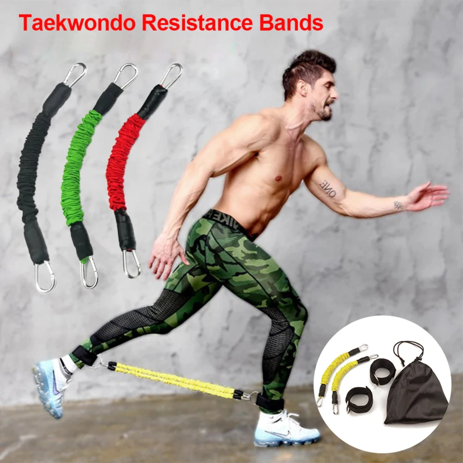 20LB-80LB Gym Rubber Pull Rope Resistance Band Fitness Training Trainer Taekwondo Kick