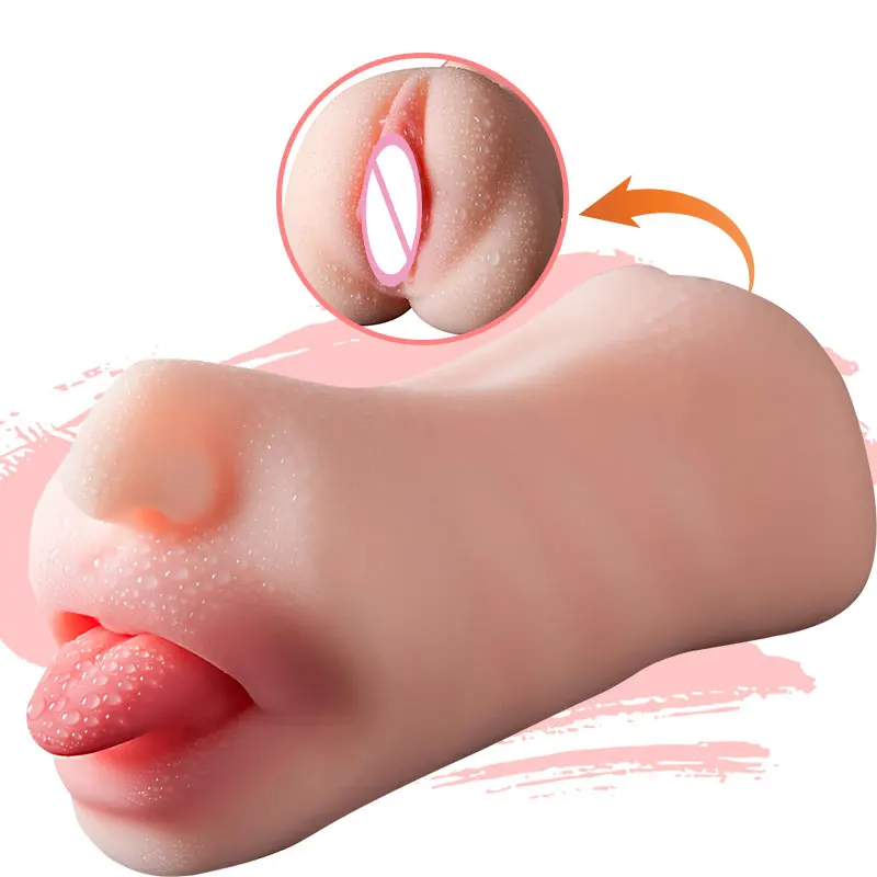 3 in 1 Male Masturbator Realistic Vagina Anal Mouth Real Deep Pussy Throat Sex Toys for Men Women Vaginal Oral Masturbation Cup