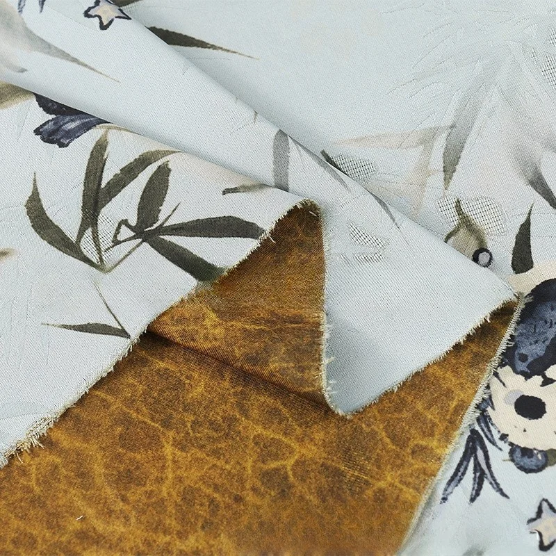 

Heavy jacquard fabric for cheongsam jumpsuit shirt and clothing leaf