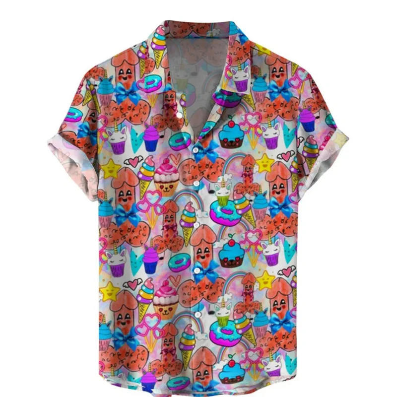 Harajuku Sommer 3d sexy Stile gedruckt Hemden Hentai Muster Grafik kurze Hemden Männer Mode lustige Hemden coole Blusen Kleidung