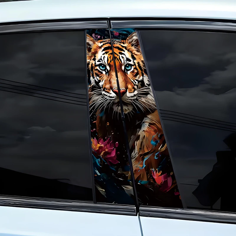 

2 Pieces Of Domineering Tiger Eye Car Stickers Suitable For B-pillar Vinyl Stickers Waterproof Car Center Pillar Sticker