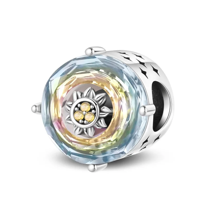 925 Sterling Silver Shining Sun Charm Bead Fit 3mm Original Bracelet DIY Women Exquisite Birthday Anniversary Jewelry Gifts