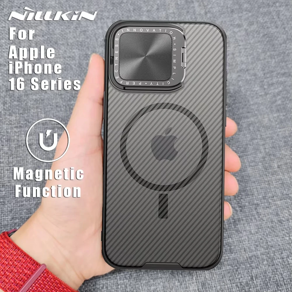 NILLKIN for iPhone 16 Pro Max / 16 Pro case Magnetic Adapt Magsafe Lens 360 full Camera Protection CamShield Back cover