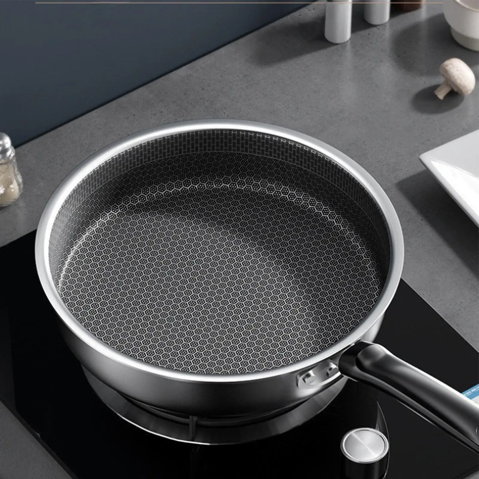 

Non Stick Frying Pans Honeycomb Cookware With Transparent Lid Stir Fry Pan For Home Kitchen Restaurant Camping Cooking Electric