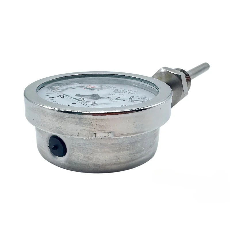 Shock-resistant dial thermometer 0-120 ° C-type rigid probe SS304 for compressors