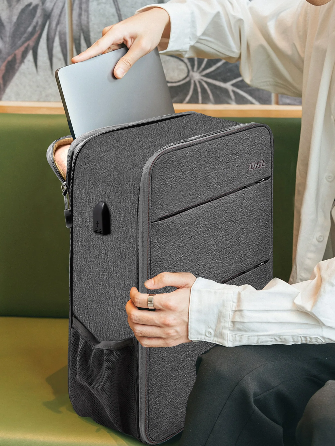 Slim Expandable 15 15.6 16 Inch Laptop Backpack , Spill-Resistant Notebooks Bag for Most 14-16 Inch MacBooks Or Other Computers