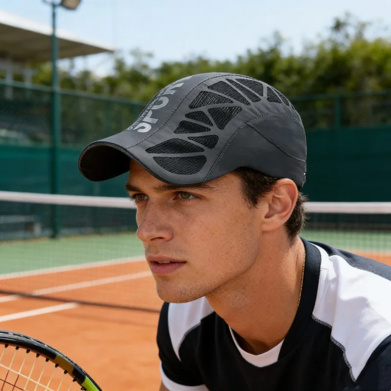 

Men Women Quick Dry Breathable Mesh Running Sunhat Letter Printed An-ti UV Sports Golf Baseball Cap Newsboy Sunshade Beret Hats