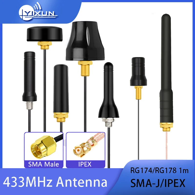 Lora 433 mhz externe antenne wasserdichte lorawan dtu terminal antennen für die kommunikation sma männlich ipex rg174 1m kabel