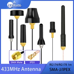 Lora 433 MHz External Antenna outdoor waterproof Lorawan DTU Terminal Antennas for Communication SMA Male IPEX RG174 1m Cable