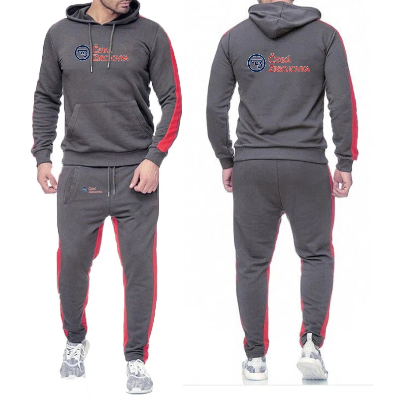 

2026 Firearms Sign CZ Ceska Zbrojovka Spring Autumn New Men's Versatile Pullover+Long Pants Daily Commute Solid Color Suit