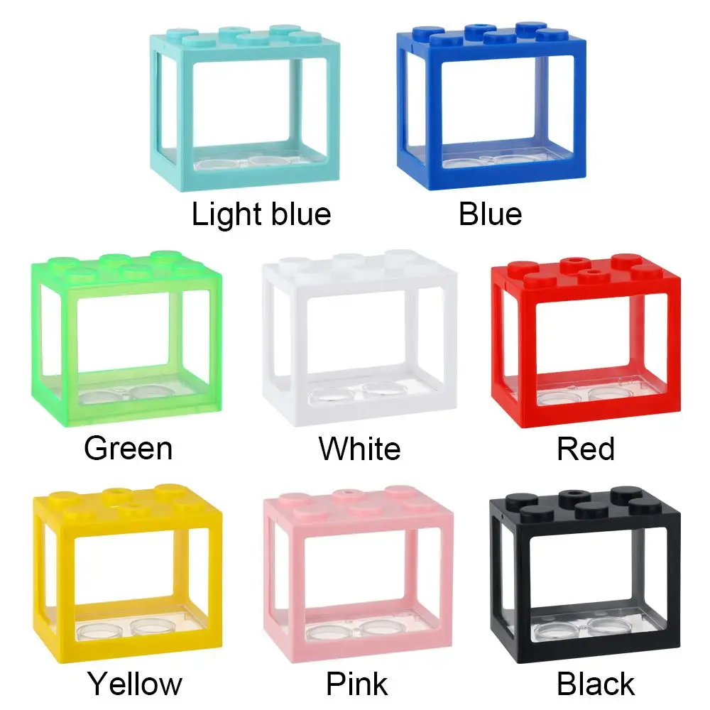 Pet Decoration Building Block Gifts PVC Mini Aquarium Betta Fish Tank Ornamental Betta Fish Accessories