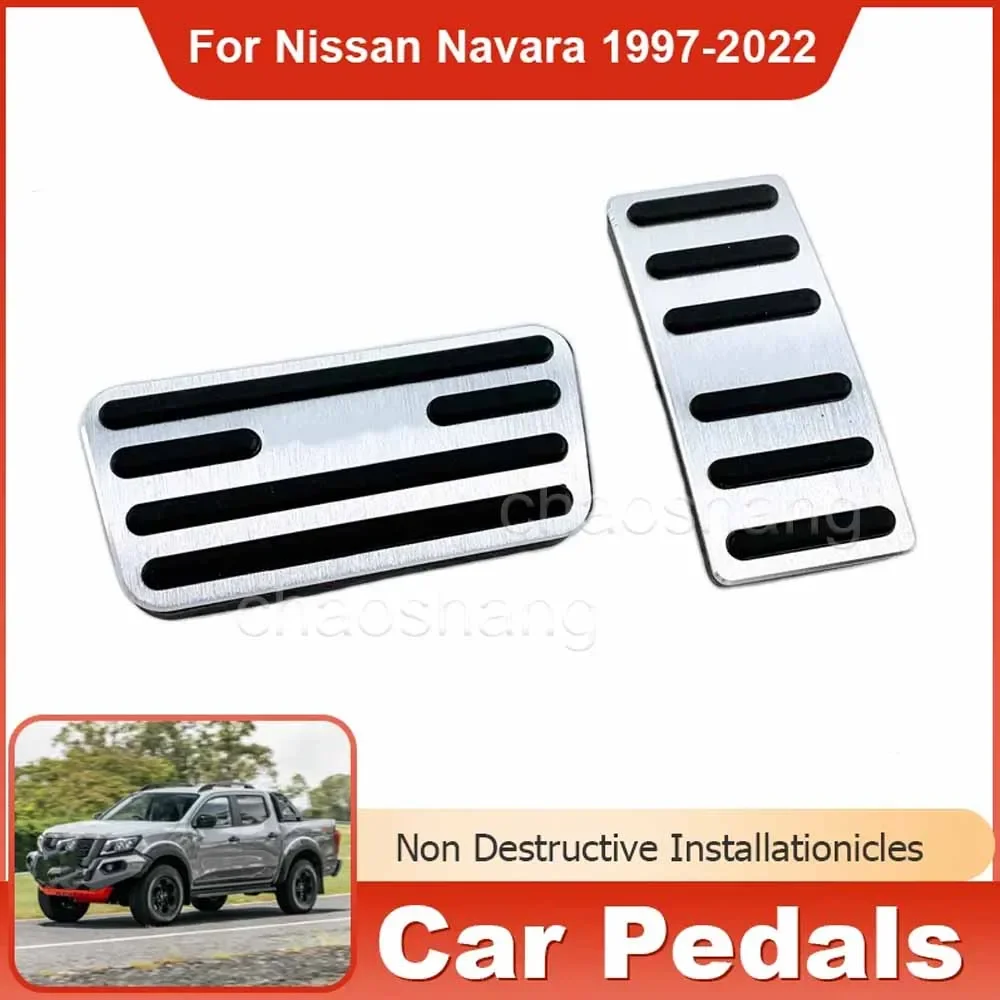 Stainless Steel Car Foot Pedals Accessories Gas Fuel Brake Restfoot No Drilling Pedal for Nissan Navara NP300 Frontier 1997~2022