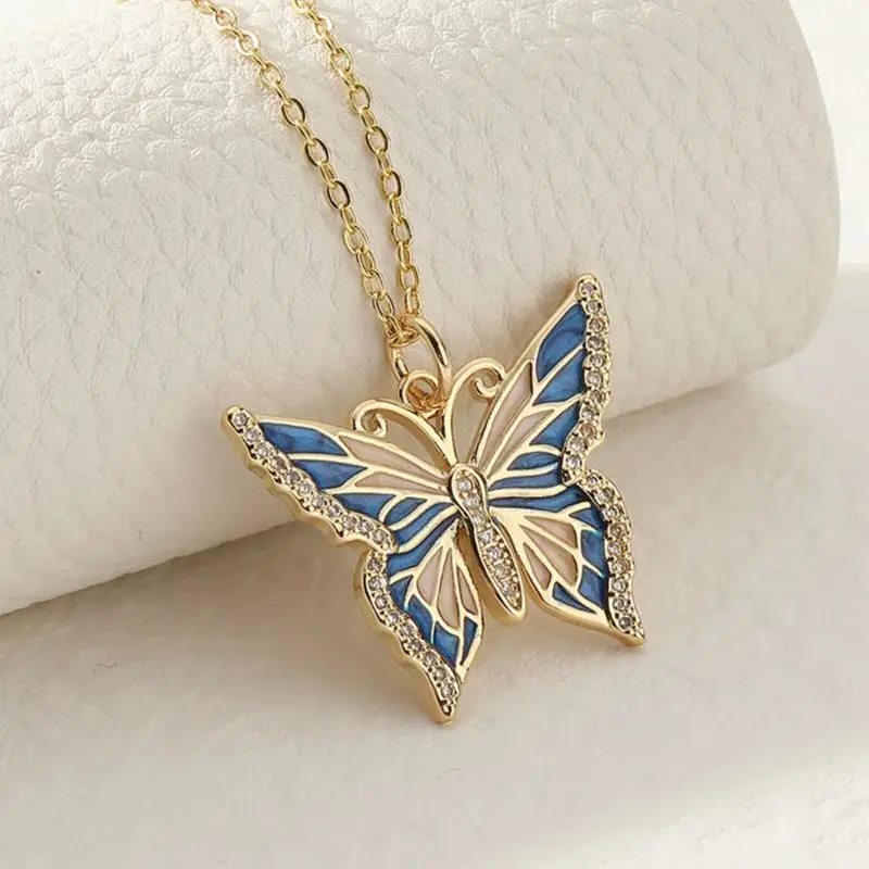 Winx Flora Club Butterfly Pendant Design Fashion Girl Cosplay Party Butterfly Pendant Romantic Cute Necklace Jewelry