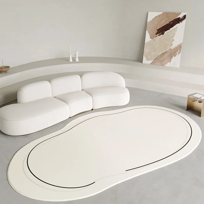 French Cloud Carpet White Irregular Shape Bed Bed Bedroom Carpets Light Luxury High-end Living Room Decoration Rug