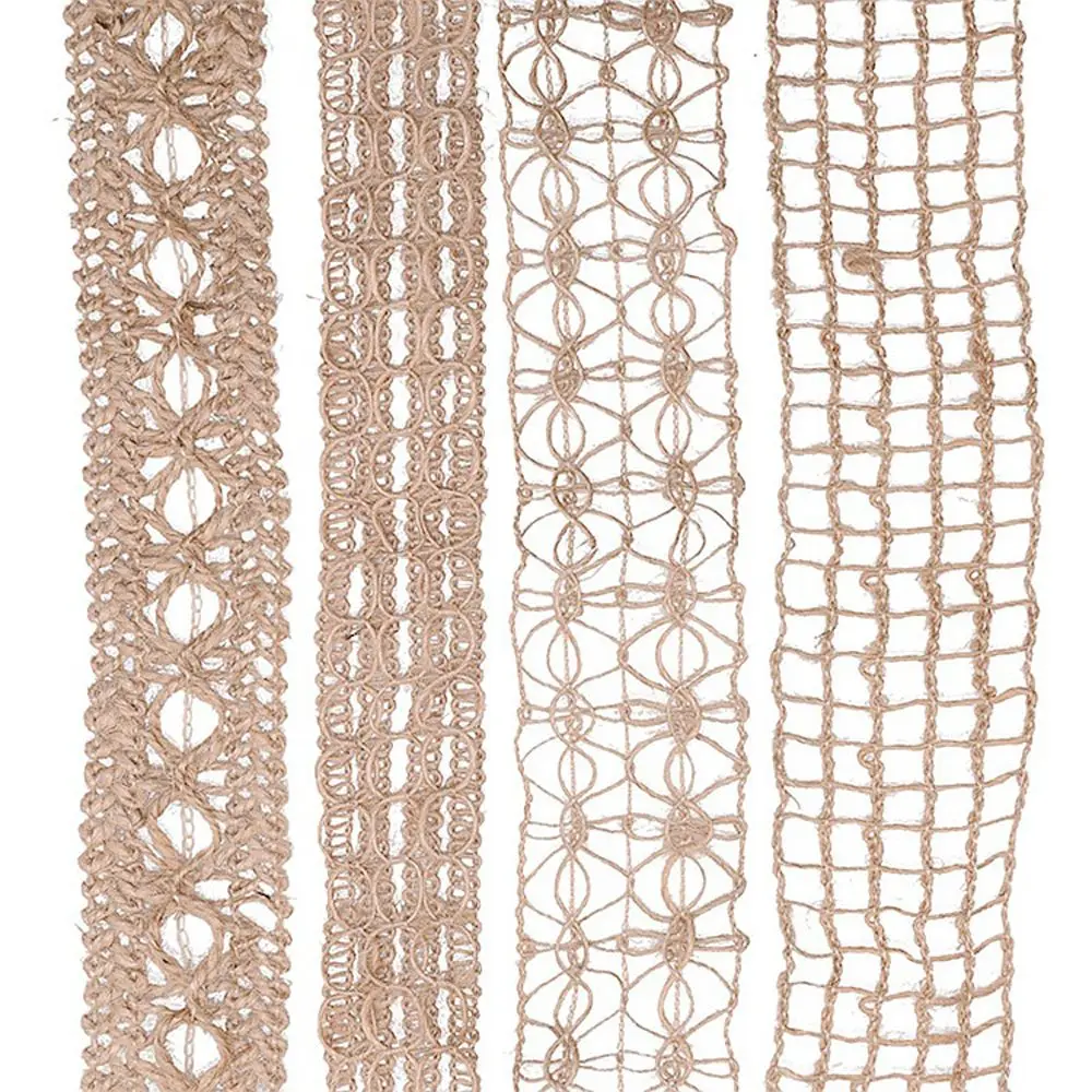 Vintage 3.5-5cm Crafts DIY Scrapbook Woven Lace Home Ornament Hemp Rope Wedding Party Supplies Jute Ribbon Burlap Roll