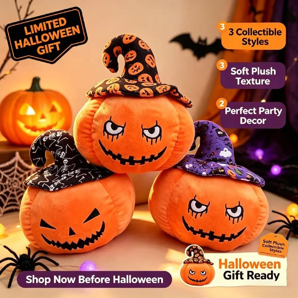 Halloween Pumpkin Plush Pillow Funny Ghost Doll Home Party Decoration Festive Atmosphere Layout Soft Plush Toy Halloween Gifts