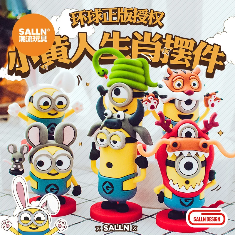 Minions 12 Zodiac Signs Figurines Anime Action Figures Desktop Car Ornaments Desk Decor Collectible Toys Mini Figures Kid Gift