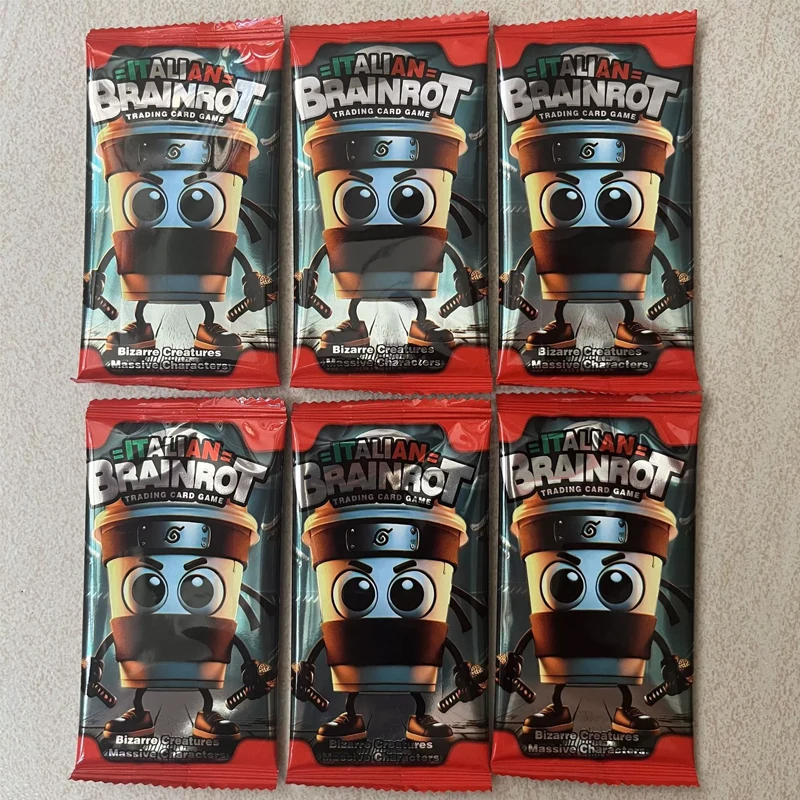 150PCS 이탈리아 Brainrot 카드 Tung Tung Tung Sahur Tralalero Tralala Collectible Cards 소년 소녀를위한 클래식 장난감 생일 선물