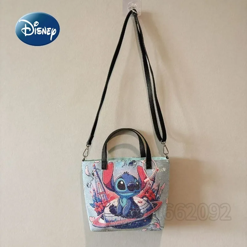 Disney's New Stitch Diamond Mini Handbag Cartoon Cute Women's Diamond Shoulder Bag Fashion Trend Women's Shoulder Crossbody Bag