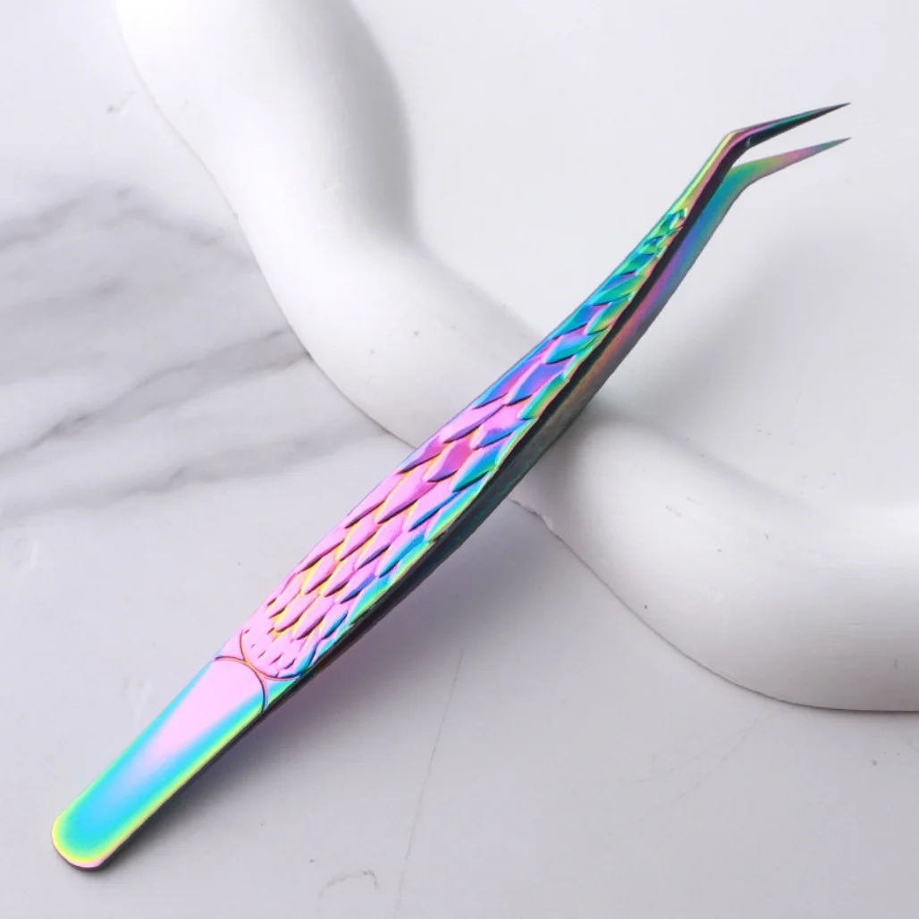Professional Eyelash Extension Tweezers Set Stainless Steel Straight Curved Classic/Volume Lash Isolation Tools for Beauty Salon