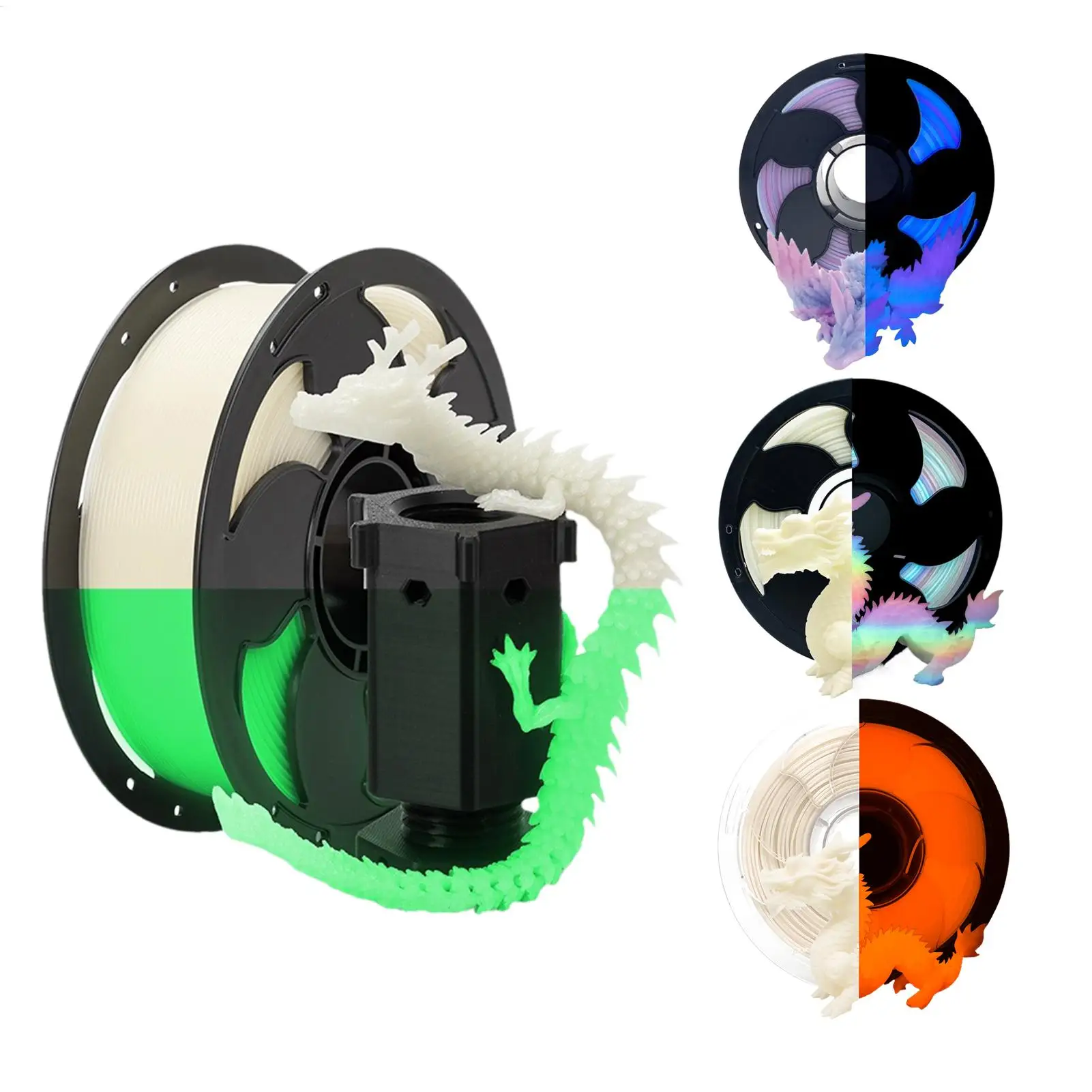 

Филамент для 3D-печати P LA, светящийся в темноте, 1,75 мм, радужный градиентный, 1 кг, в комплекте с катушкой